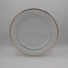 White Dinner Plate with Gold Band