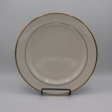 Ivory Dinner Plate with Gold Band