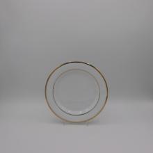 White Bread & Butter Plate with Gold Band