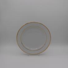 White Salad/Dessert Plate with Gold Band