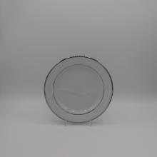 White Bread & Butter Plate with Silver Band
