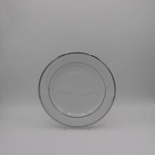 White Salad/Dessert Plate with Silver Band